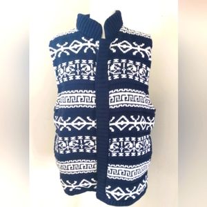 Claiborne Outer Sweater Zip Up Vest Winter Holiday Weekend Women's Size XL